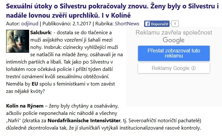 "Vest" objavljena na sajtu sa češkim domenom