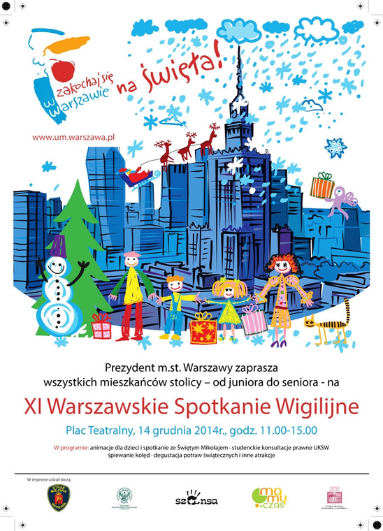 Plakat promujący Warszawskie Spotkanie Wigilijne