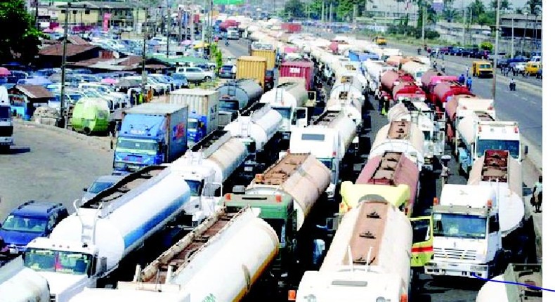 A scene showing gridlock on popular Apapa road leading to the nation's port