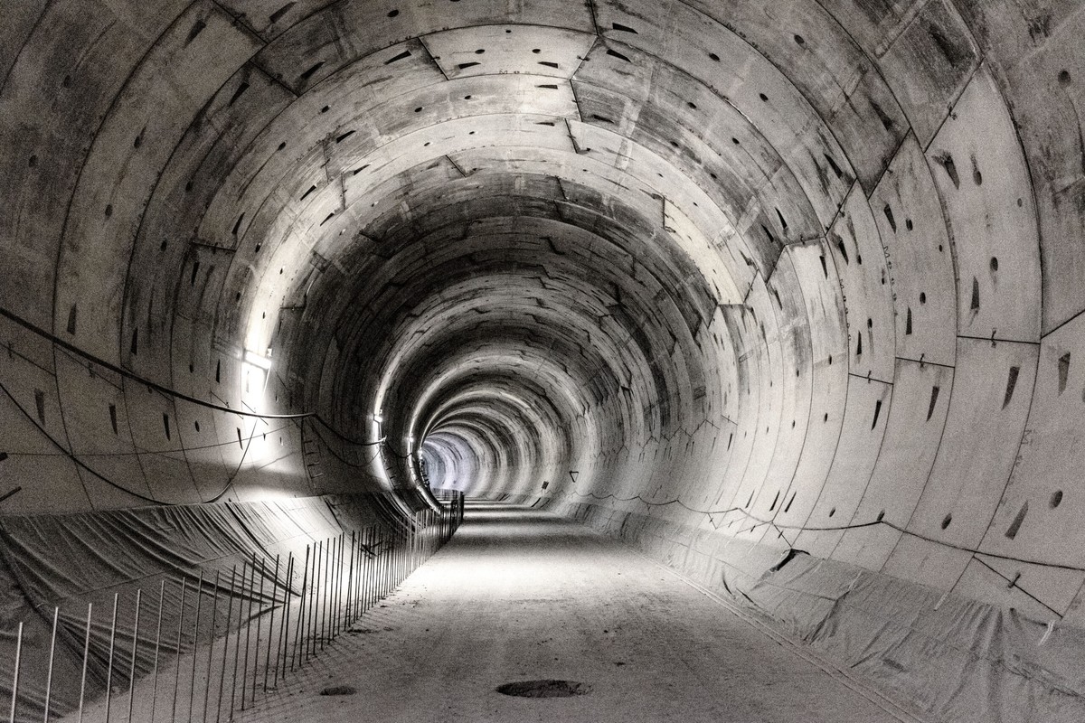 Mniejszy z tuneli w Łodzi