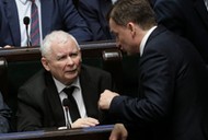 Jarosław Kaczyński i Zbigniew Ziobro w Sejmie