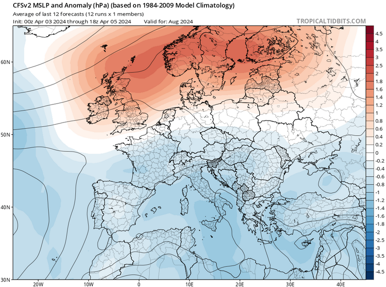 Latem północna Europa często będzie pod wpływem wyżów, a południowa — niżów