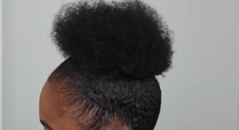 Super easy way to style your short natural hair into a puff bun -Adanna-madueke