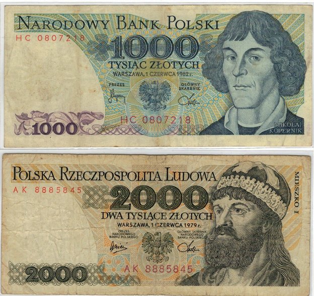 Polskie historyczne banknoty - autor: zbiory Justyny i Damiana Okrętów