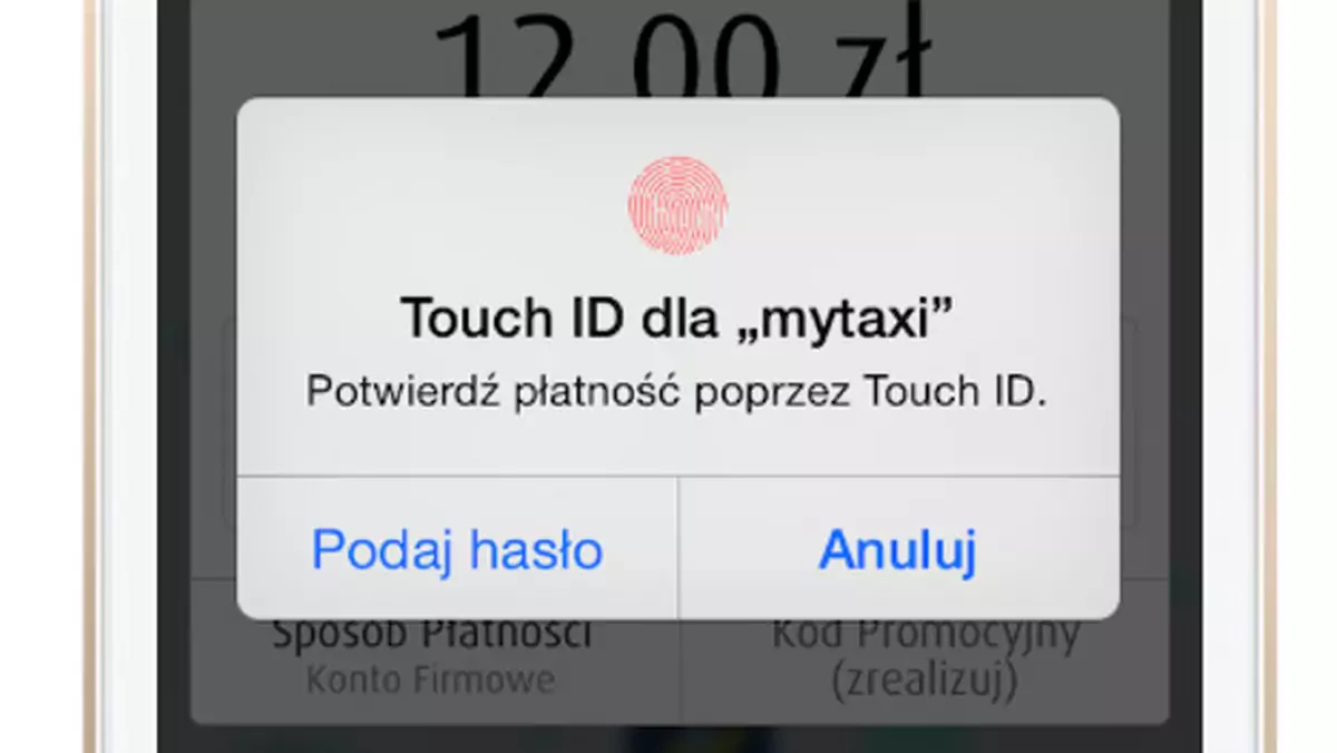 Aplikacja mytaxi umożliwia płatność za pomocą odcisku palca