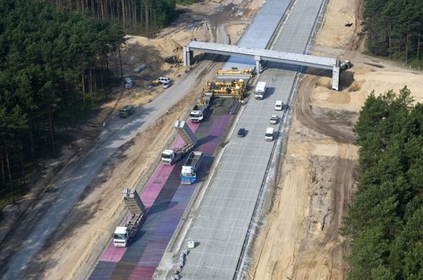 Autostrada A2 na odcinku Świecko - Nowy Tomyśl w czasie budowy Źródło: Ministerstwo Infrastruktury, fot. Autostrada Wielkopolska