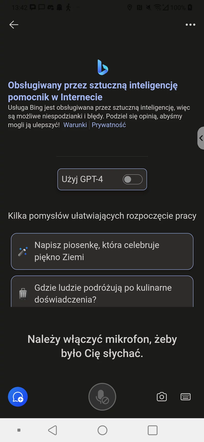 Bing Chat na Androidzie