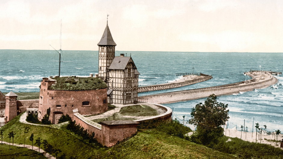 Latarnia morska w Kołobrzegu przed 1909 r. Źródło: United States Library of Congress 