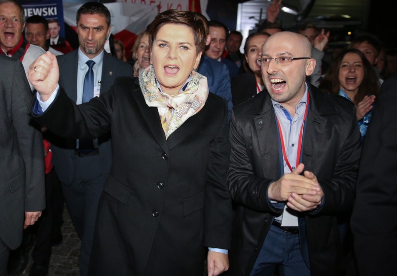 Beata Szydło i rzecznik PiS Krzysztof Łapiński