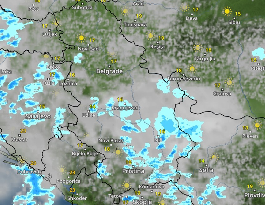 Kretanje kiše u 11 časova