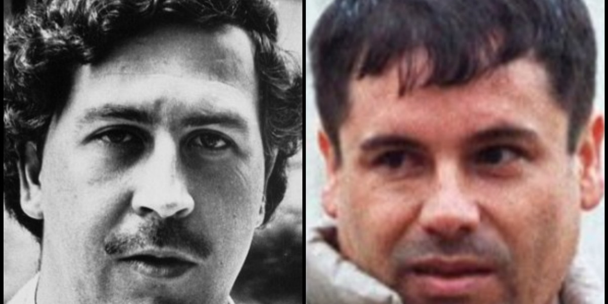 Pablo Escobar, left, and "El Chapo" Guzmán.