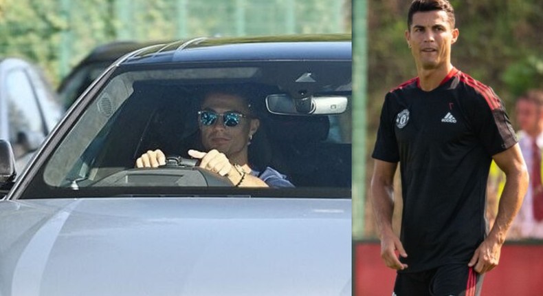 Cristiano Ronaldo shows up for Manchester United training in his £170,000 Lamborghini