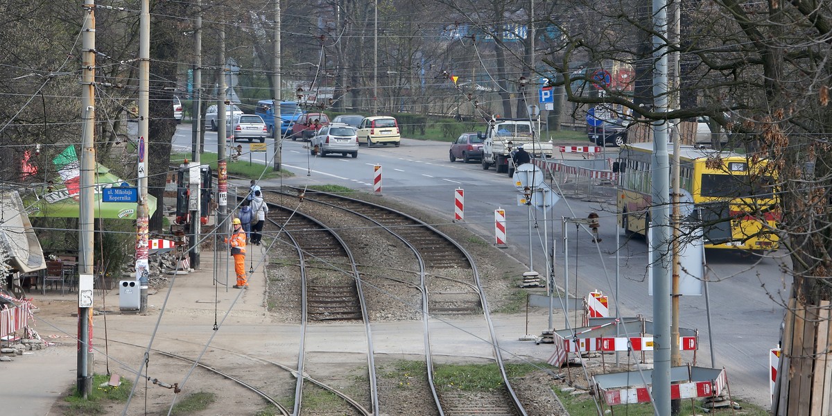 Biskupin bez tramwajów.