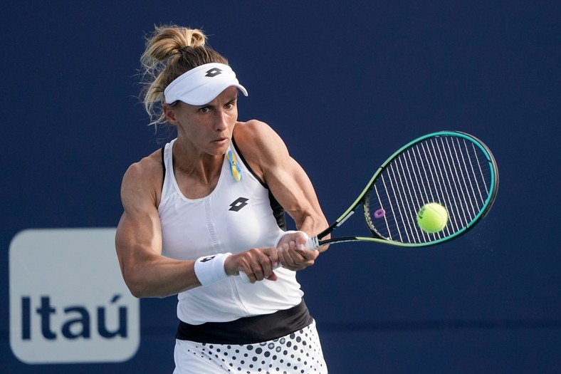 Lecia Corenko en el Abierto de Miami en marzo de 2022. 