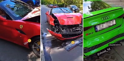 Luksusowe Ferrari rozbite w Sopocie. Miał nim jechać znany influencer [ZDJĘCIA]