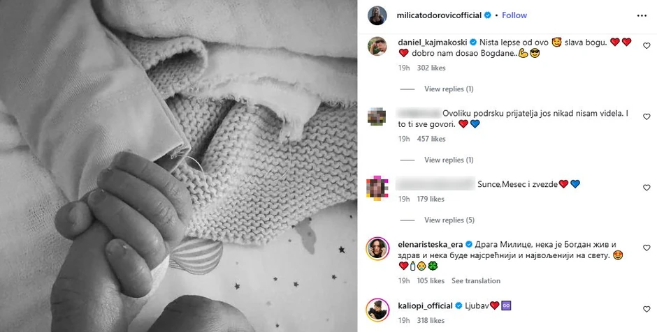 Miličina objava i Danielov komentar