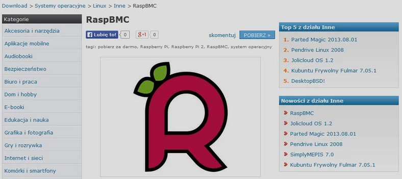 Obraz systemu RaspBMC startującego na Raspberry Pi 2 zamieściliśmy w dziale Download Komputer Świata