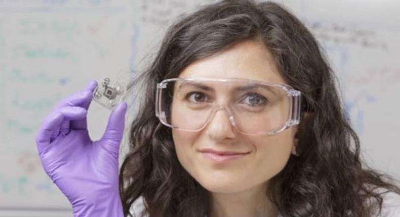 A scientist with the urine-powered battery