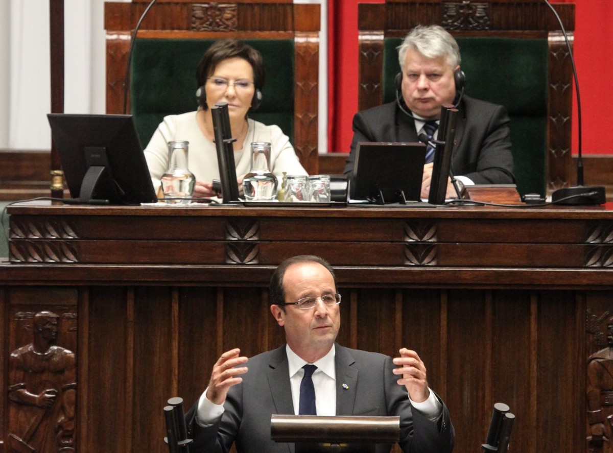 Francois Hollande w Sejmie