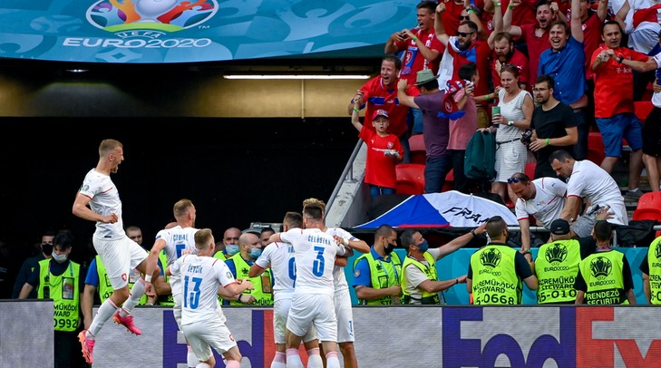 Az eddig veretlen Hollandiát győzték le a csehek. / Fotó: MTI/Kovács Tamás