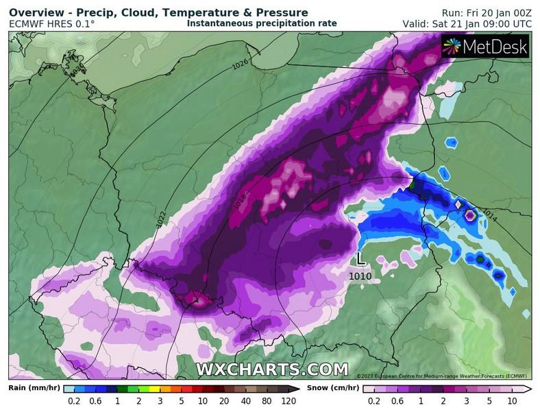 W sobotę śnieżyce przetoczą się przez większość Polski
