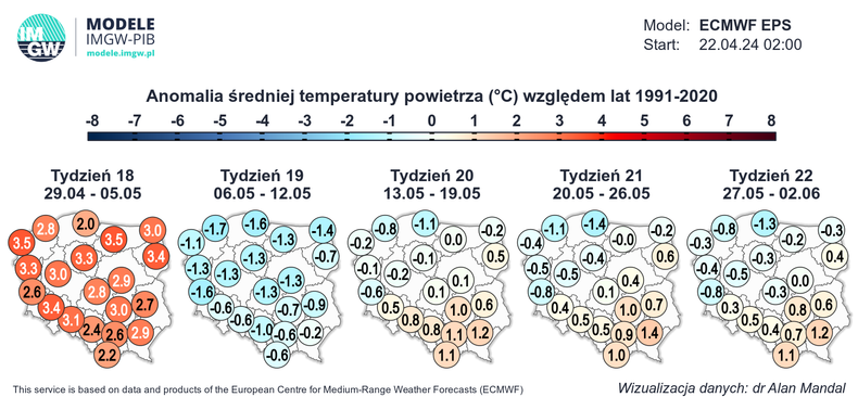 Przełom kwietnia i maja będzie bardzo ciepły, ale później letnie temperatury nieco zahamują