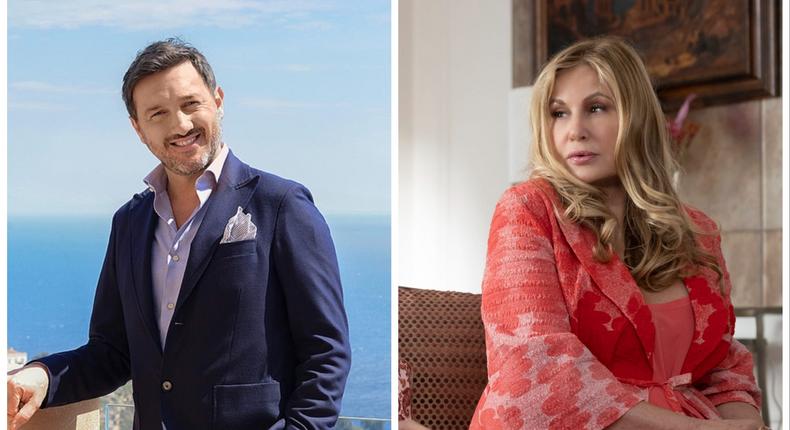 Lorenzo Maraviglia, manager of San Domenico Palace, a Four Seasons Hotel, left, and Jennifer Coolidge, who plays Tanya in The White Lotus.San Domenico Palace, a Four Seasons Hotel, HBO