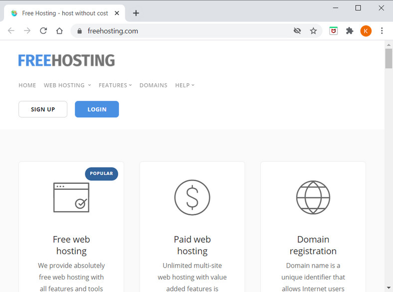 Serwis hostingowy freehosting.com 