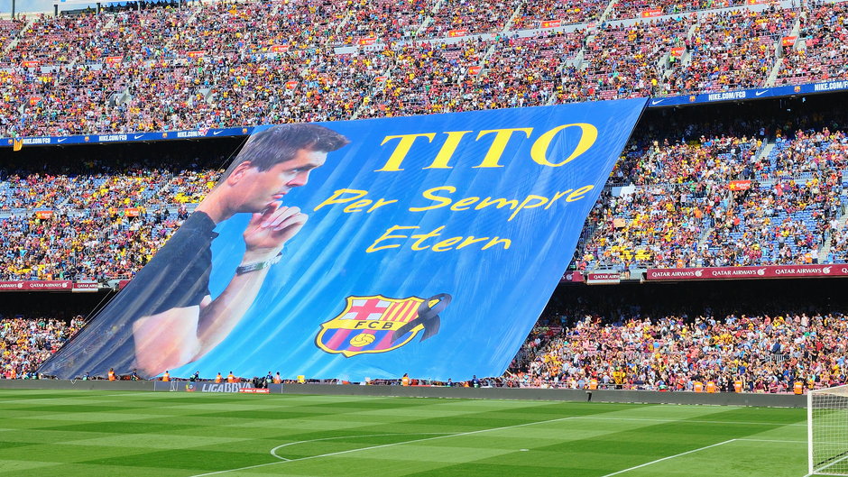 Baner upamiętniający Tito Vilanovę