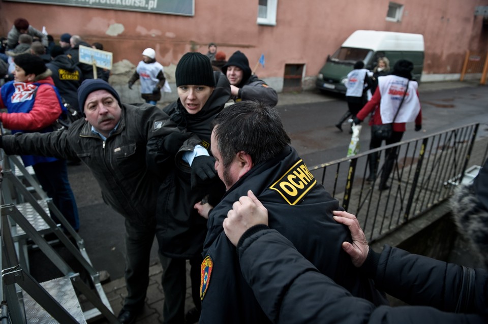 Demonstracja zwolnionych pracowników