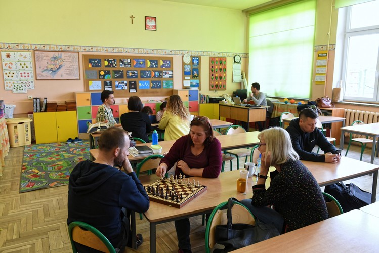 Gdańsk, 08.04.2019. Strajkujący nauczyciele, 8 bm. w Szkole Podstawowej nr 8 w Gdańsku. 

PAP/Adam Warżawa