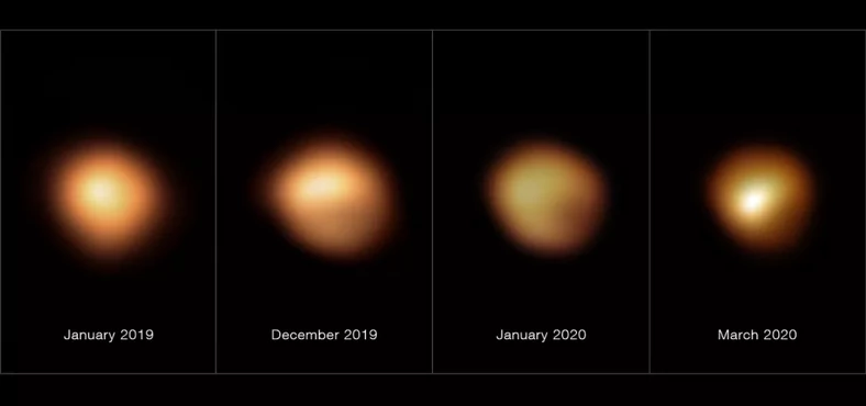 Zmiany w jasności gwiazdy Betelgeza obserwowane w 2019 i 2020 r.