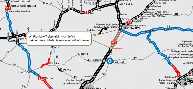 Autostrada A1 już z betonową nawierzchnią. Koniec budowy na horyzoncie