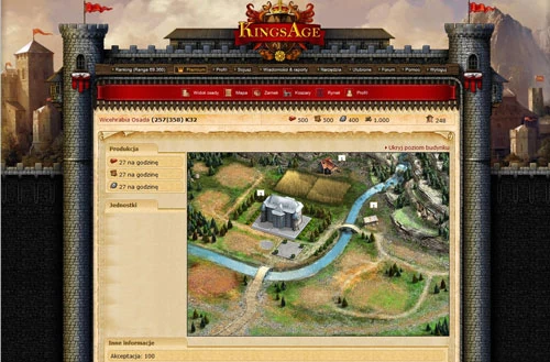 KingsAge. W tej grze chodzi o przeobrażenie małego królestwa - które na początku ma kształt zaledwie niewielkiej osady - w groźne i potężne imperium