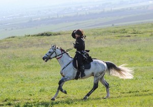Ramzan Kadirov na svom konju u Groznom 2019.
