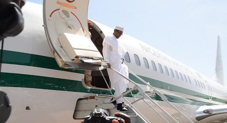 President Muhammadu Buhari arrives in Yola, Adamawa State on November 13, 2015