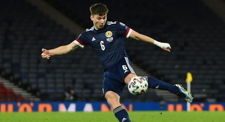 Arsenal's Kieran Tierney is among the star names in the Scotland squad for Euro 2020 Creator: ANDY BUCHANAN