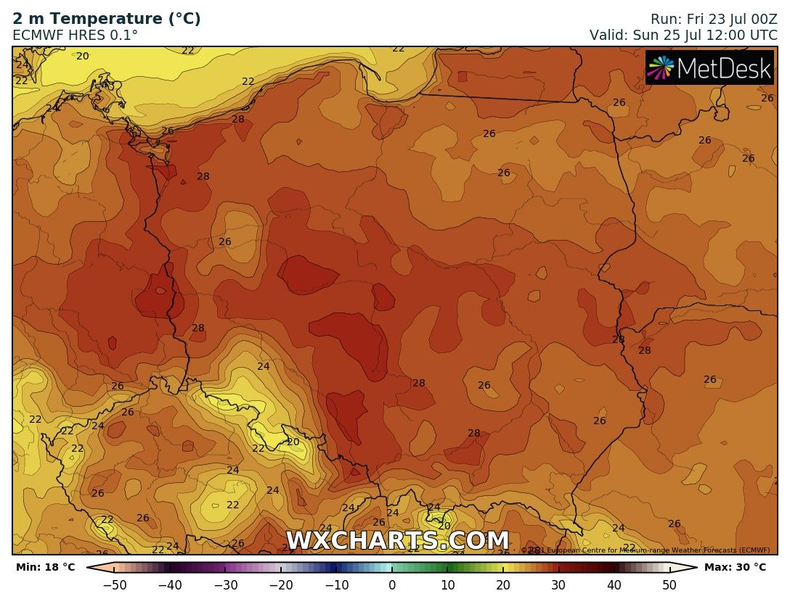 W niedzielę lokalnie pojawi się upał