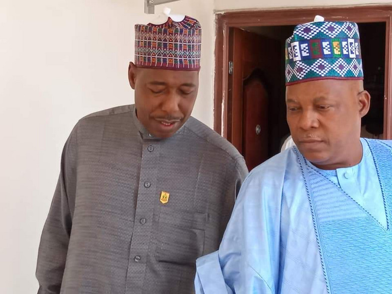Prof. Babagana Umara, Borno state governor and his predecessor, Kashim Shettima [Umara45]