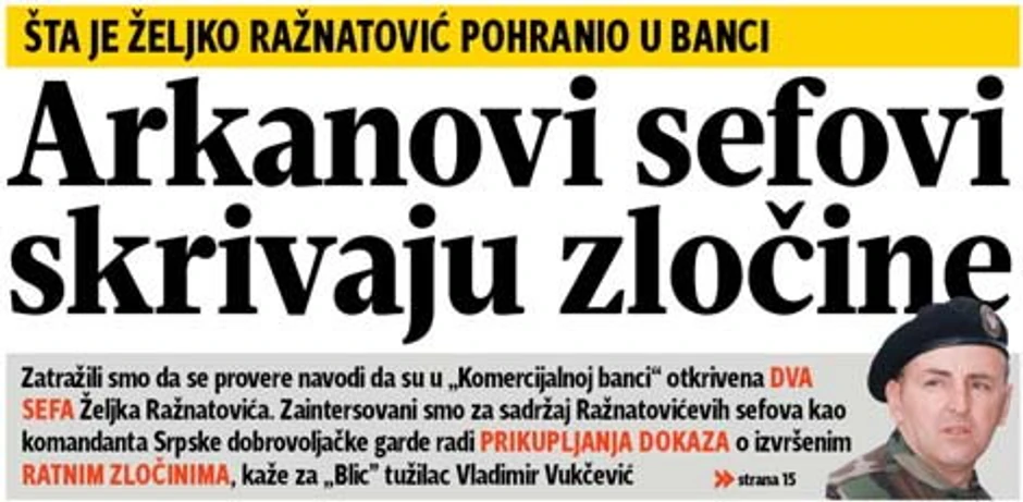 Detalj sa naslovne strane sutrašnjeg štampanog izdanja "Blica"