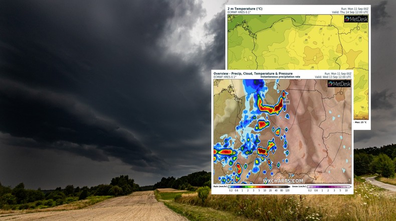 Do Polski zbliża się załamanie pogody (mapy: wxcharts.com)