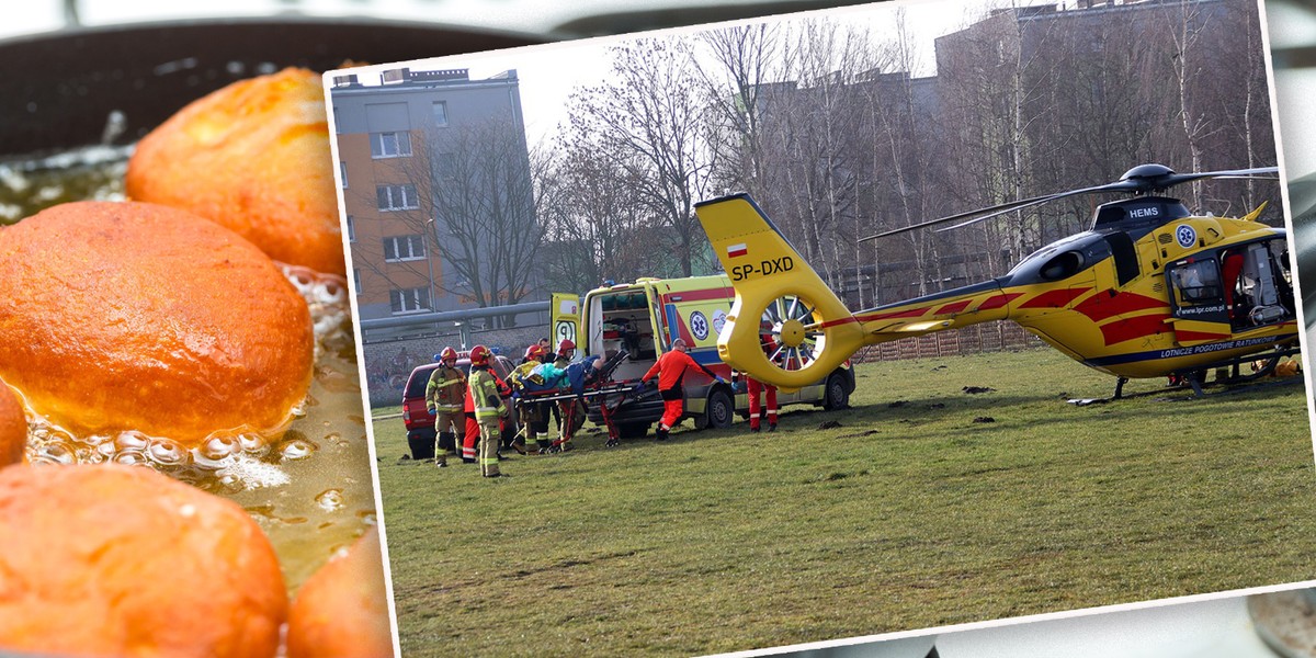 Wypadek w Turku podczas smażenia pączków. Poparzoną pracownicę zabrał śmigłowiec