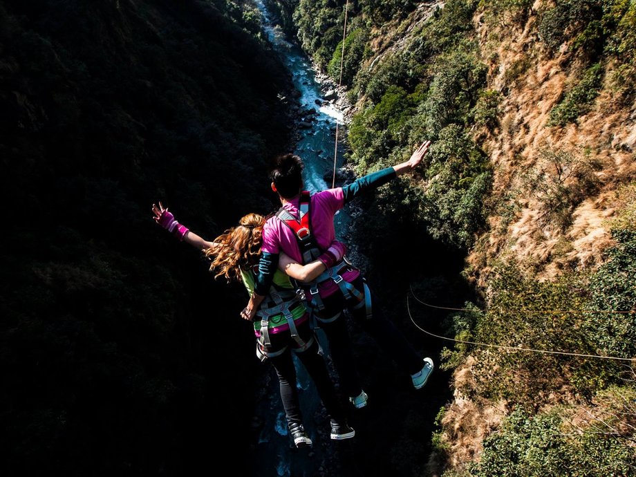 Go bungee jumping or canyon swinging at a height of more than 500 feet at The Last Resort. Travelers can also unwind in the sauna of the incredible resort, which is set at the top of a gorge near the Tibetan border.