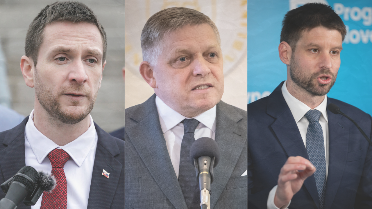 Milan Uhrík, Robert Fico a Michal Šimečka