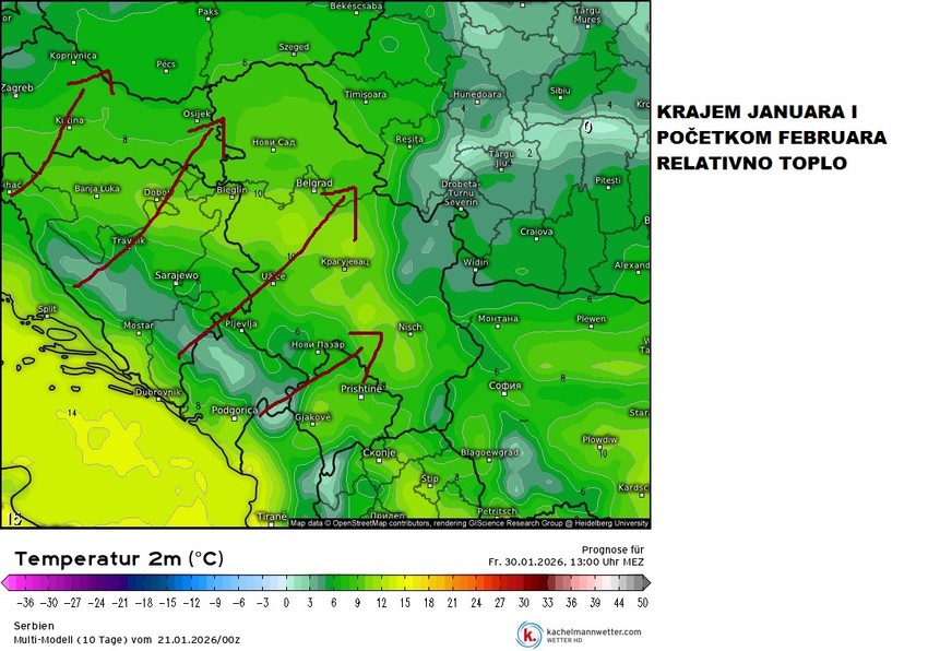 Čubrilo očekuje relativno toplo vreme krajem januara