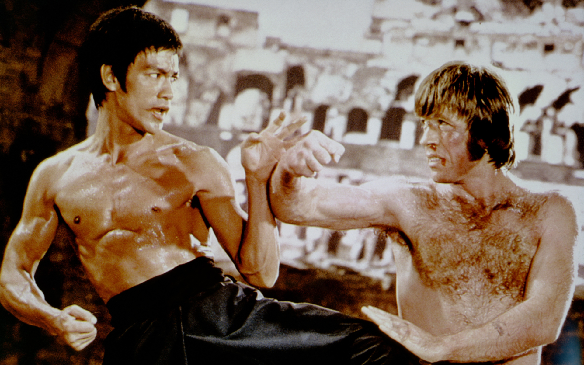 Chuck Norris a Bruce Lee vo filme Cesta draka