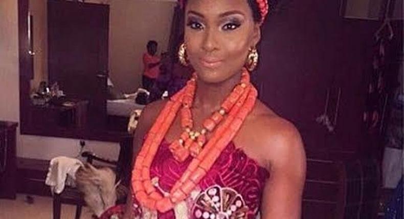 Osas Ighodaro just before going out for her wedding