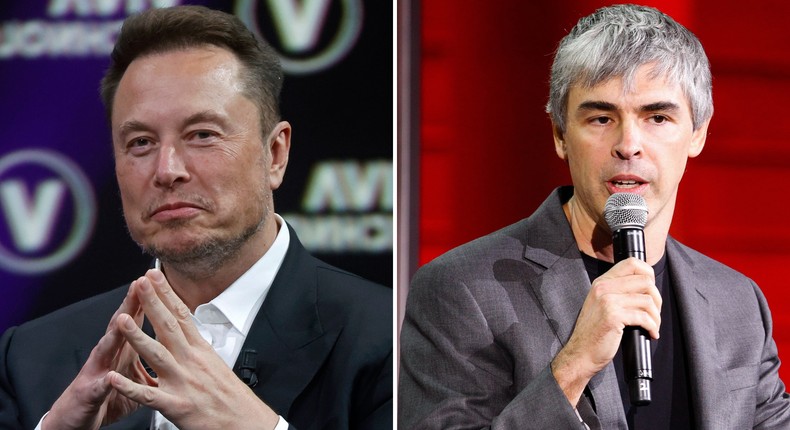 Elon Musk justified poaching a Google scientist to a 'betrayed' Larry Page by telling him he shouldn't have been 'so cavalier about AI safety'Chesnot and Kimberly White via Getty Images