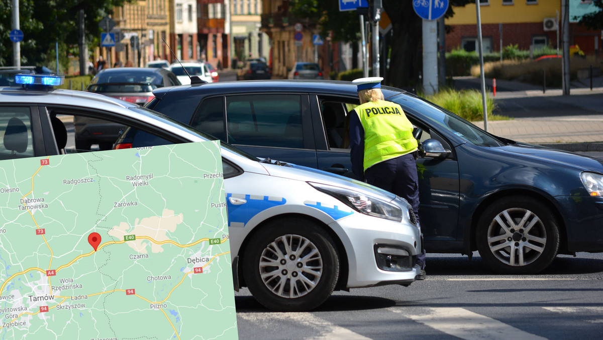 Tarnów. Mężczyzna zbiegł po tym, jak uderzył w auto i radiowóz. Był pijany