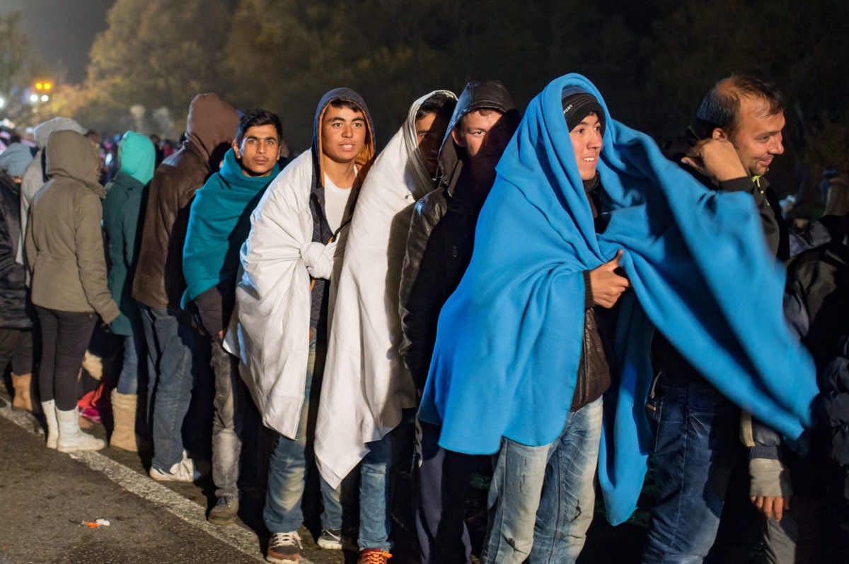 Imigranci na granicy austriacko-niemieckiej